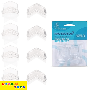 R for Rabbit Transparent Protector Corner Cushion Guards Pack of 8 - White
