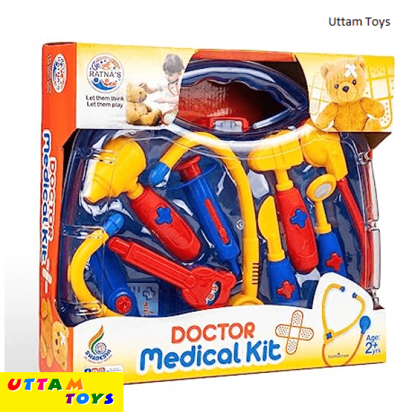 Ratna's Doctor Medical Kit Toys with 8 Different Medical Instruments Along with Portable Medical Clinic Suitcase