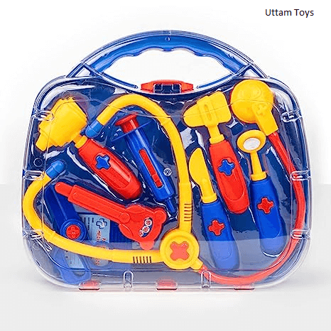 Ratna's Doctor Medical Kit Toys with 8 Different Medical Instruments Along with Portable Medical Clinic Suitcase