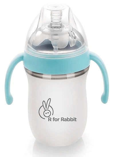 R for Rabbit First Feed Baby Silicon Feeding Bottle with Anti Colic for New Born Babies