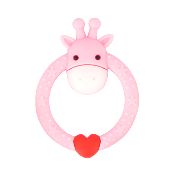 R for Rabbit Giraffe Teether - Pink 1's