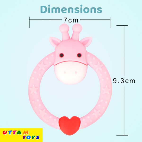 R for Rabbit Giraffe Teether - Pink 1's