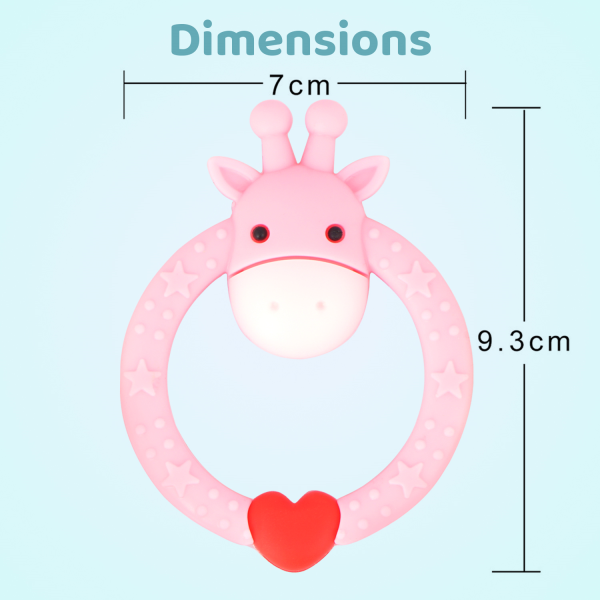 R for Rabbit Giraffe Teether - Pink 1's