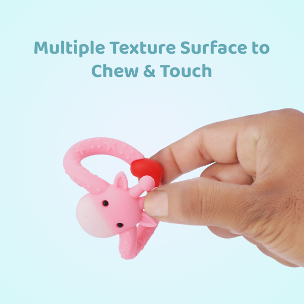 R for Rabbit Giraffe Teether - Pink 1's