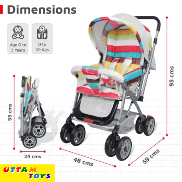 R For Rabbit Lollipop Lite Baby Stroller - Travel Friendly, Easy To Fold, Reversible Handle, Wheel Lock, Adjastable Leg Rest
