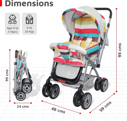 R For Rabbit Lollipop Lite Baby Stroller - Travel Friendly, Easy To Fold, Reversible Handle, Wheel Lock, Adjastable Leg Rest