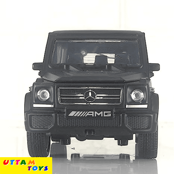 Uttam Toys Alloy Metal Black Mat Mercedes G Wagon Pull Back Die-cast Car Scale Model Mini Auto Toy