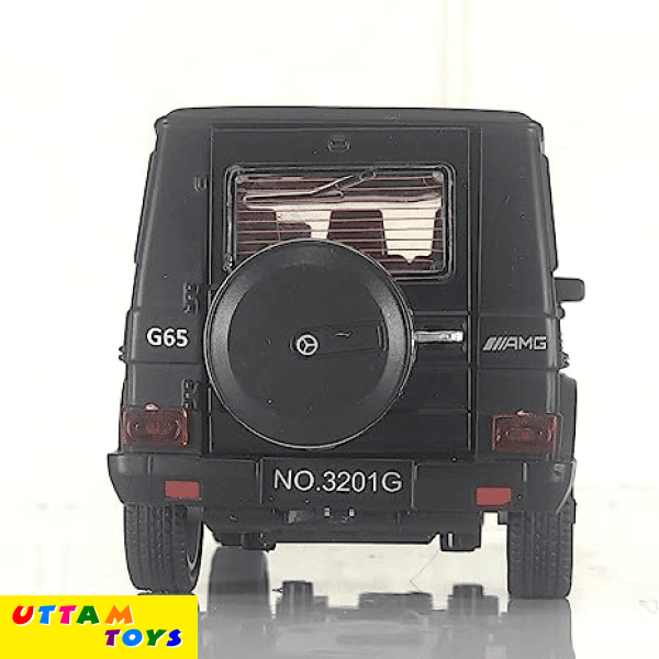 Uttam Toys Alloy Metal Black Mat Mercedes G Wagon Pull Back Die-cast Car Scale Model Mini Auto Toy