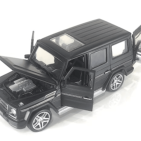 Uttam Toys Alloy Metal Black Mat Mercedes G Wagon Pull Back Die-cast Car Scale Model Mini Auto Toy