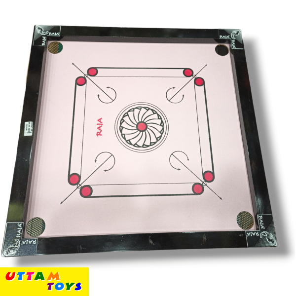 Raja Sports Wooden Round Pocket Carrom Board - Multicolour (24*24 Inc.)