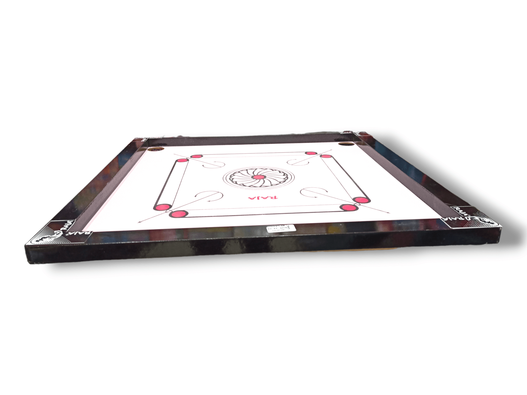 Raja Sports Wooden Round Pocket Carrom Board - Multicolour (24*24 Inc.)