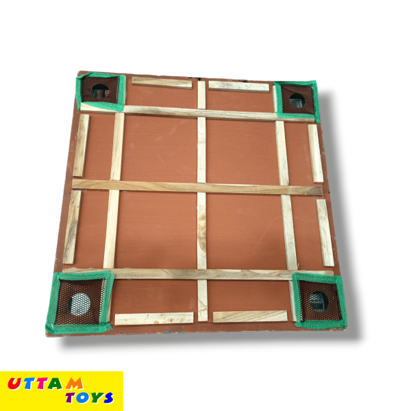 Raja Sports Wooden Round Pocket Carrom Board - Multicolour (24*24 Inc.)