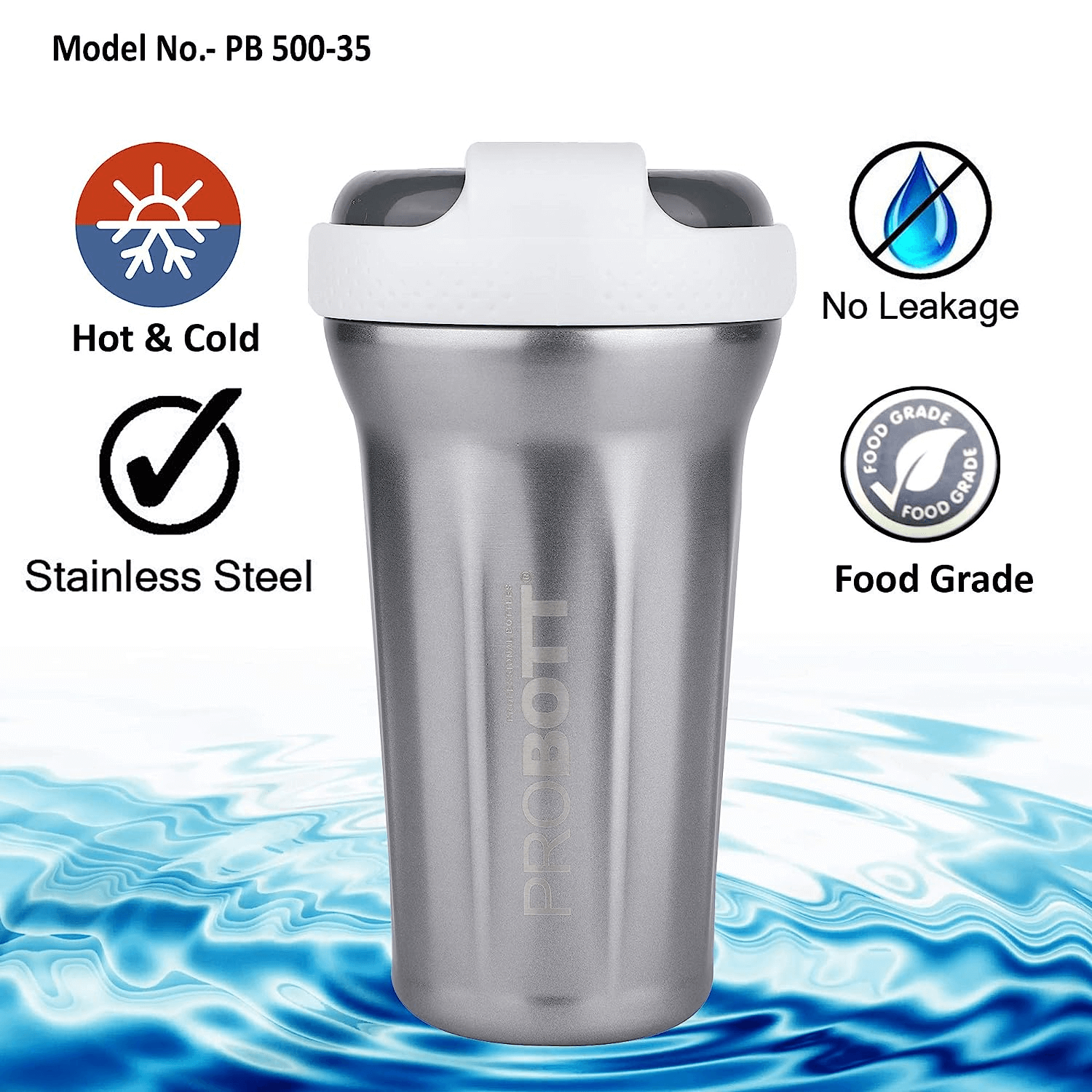 Probott Thermosteel Elegant Shaker for Protein Shake Gym 500ml