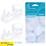 R for Rabbit Protector Socket Cover Guards Pack of 6 - White