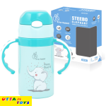 R For Rabbit Steebo Elephant SS Baby Spout Sipper 300 ML (Blue)