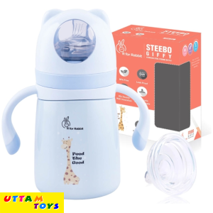 R For Rabbit Steebo Giffy SS Baby Spout Sipper 300 ML (Blue)