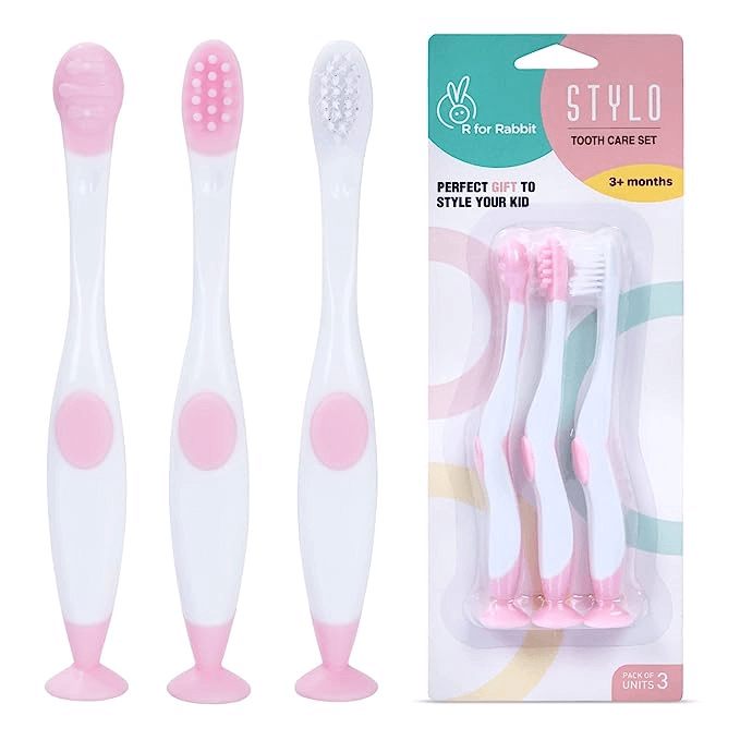 R for Rabbit Stylo Toothcare set for Kids | Toddler kids Toothbrush | Gum Stimulator | Baby Toothcare