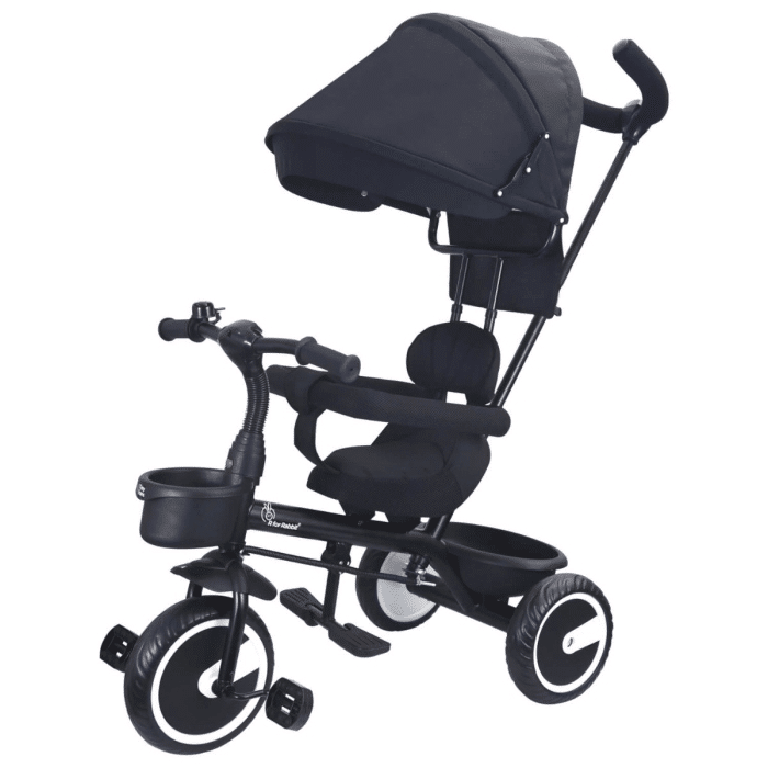 R For Rabbit Tiny Toes T30 Ace Tricycle - 3 in 1, Adjustable Parental Control & Canopy, Front & Rear Basket