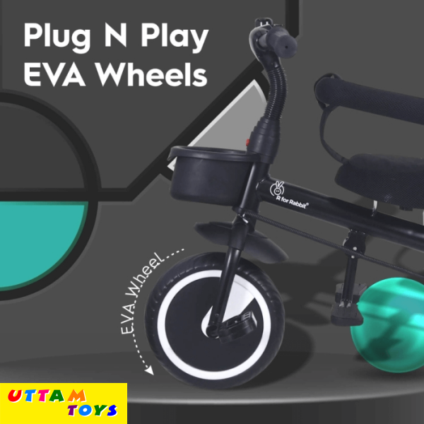 R For Rabbit Tiny Toes T30 Ace Tricycle - 3 in 1, Adjustable Parental Control & Canopy, Front & Rear Basket