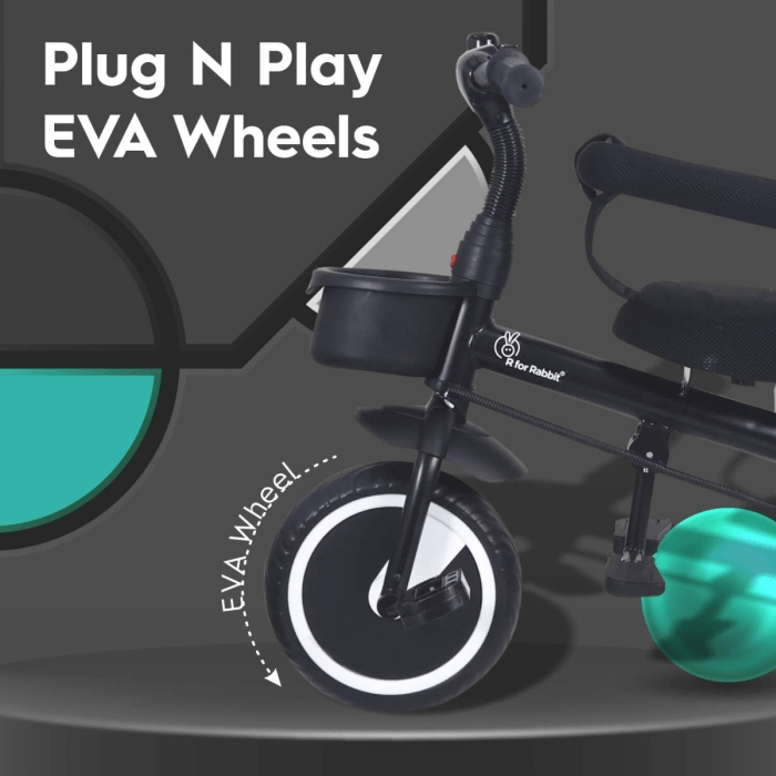 R For Rabbit Tiny Toes T30 Ace Tricycle - 3 in 1, Adjustable Parental Control & Canopy, Front & Rear Basket