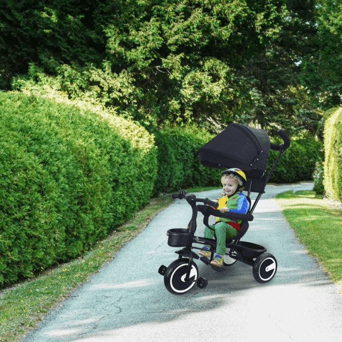R For Rabbit Tiny Toes T30 Ace Tricycle - 3 in 1, Adjustable Parental Control & Canopy, Front & Rear Basket