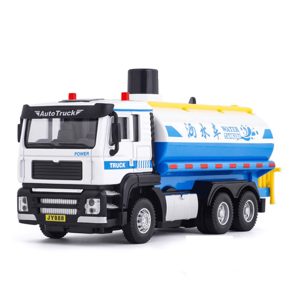 Uttam Toys Water Spray Truck With Flashing Lights & Realistic Sounds Pull Back Die Cast