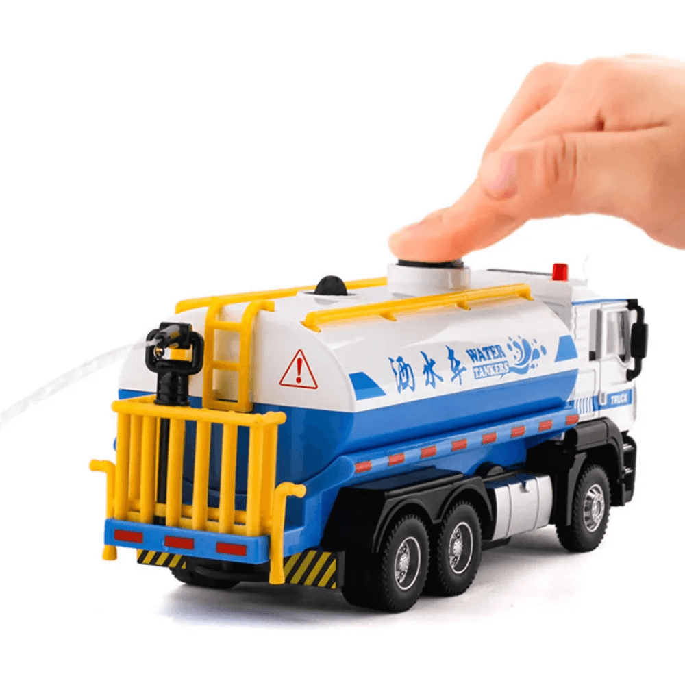 Uttam Toys Water Spray Truck With Flashing Lights & Realistic Sounds Pull Back Die Cast