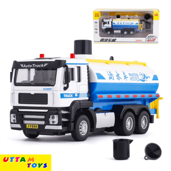 Uttam Toys Water Spray Truck With Flashing Lights & Realistic Sounds Pull Back Die Cast
