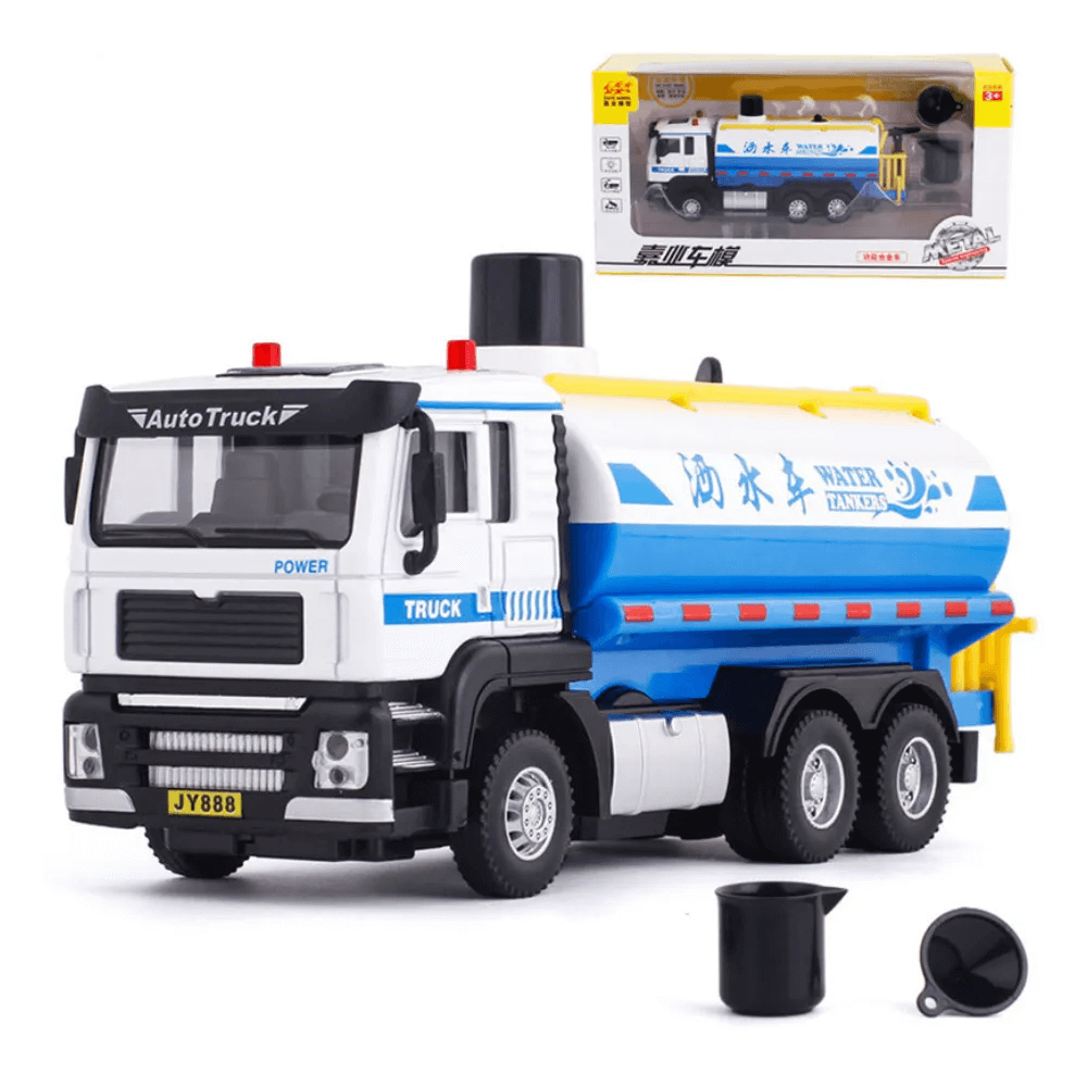 Uttam Toys Water Spray Truck With Flashing Lights & Realistic Sounds Pull Back Die Cast