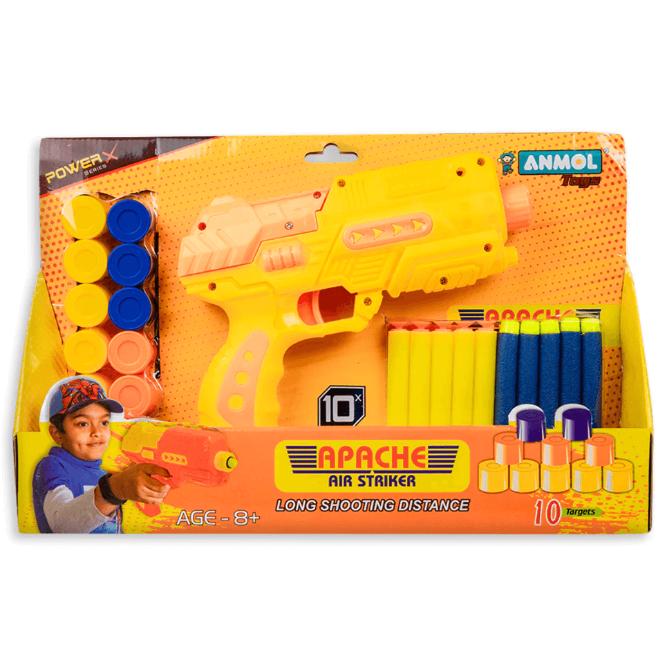 Anmol Toys Apache Air Striker Soft Blaster with 10 Darts