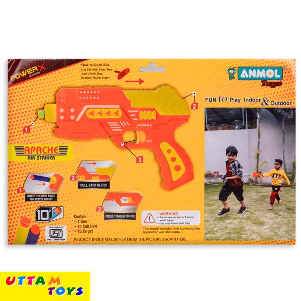 Anmol Toys Apache Air Striker Soft Blaster with 10 Darts