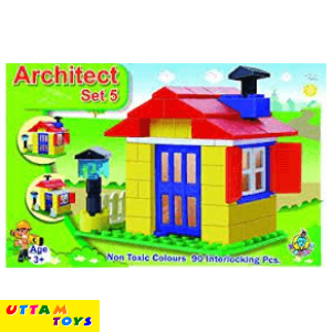Architect Set 5. 90 Pieces Building Blocks for Young Builders who Wants to Create Big Empires