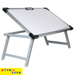 Arrow Multipurpose Foldable White Display Board Kids Metal Study Table (White)