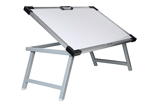Arrow Multipurpose Foldable White Display Board Kids Metal Study Table (White)