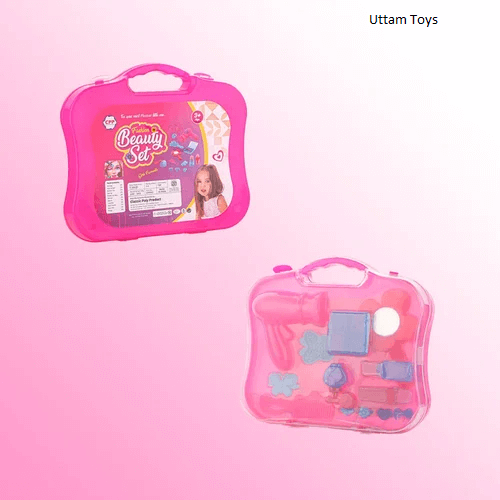 Fashion Beauty Set (Portable Kids Pretend Play Hair Dryer Makeup Toy Set)