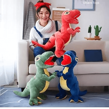 Dinosaur Green Animal Plush Toy, Safe for Kids, Soft Toy for Girls and Boys - 40cm
