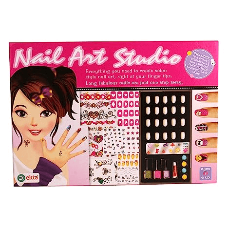 Ekta Nail Art Studio | Creative Gifts for Girls | Perfect Gift for Girls | Kids Nail Polish KIT with Accessories Multicolor