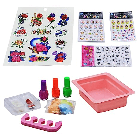 Ekta Nail Art Studio | Creative Gifts for Girls | Perfect Gift for Girls | Kids Nail Polish KIT with Accessories Multicolor