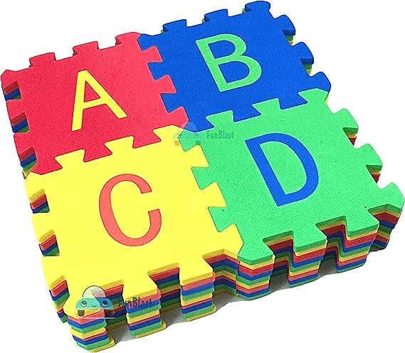 Eva Puzzle Foam Mat for Kids, Interlocking Learning Alphabet and Number Mat for Kids - Multicolor (36 Pcs
