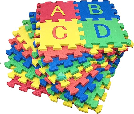Eva Puzzle Foam Mat for Kids, Interlocking Learning Alphabet and Number Mat for Kids - Multicolor (36 Pcs