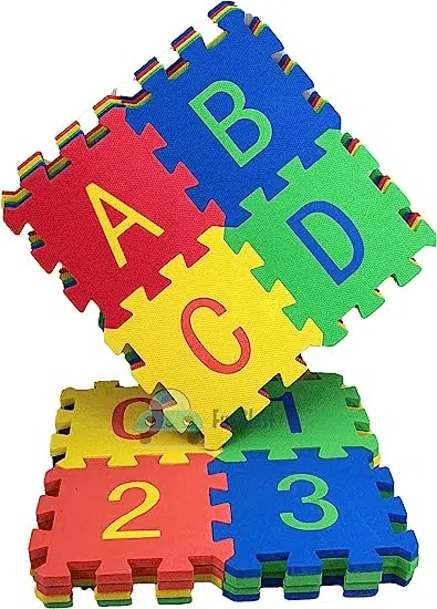 Eva Puzzle Foam Mat for Kids, Interlocking Learning Alphabet and Number Mat for Kids - Multicolor (36 Pcs