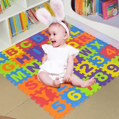 Eva Puzzle Foam Mat for Kids, Interlocking Learning Alphabet and Number Mat for Kids - Multicolor (36 Pcs