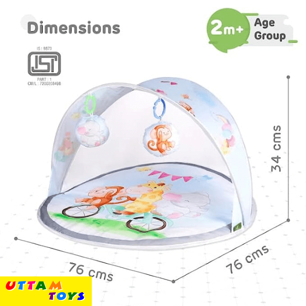 R for Rabbit First Play Safari Baby Play Gym, Activity Play Gym Mat, Portable Playmat with Soft Hanging Toys for 2+ Month Babies, Infant, Toddlers