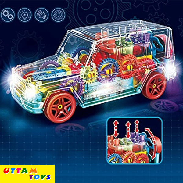 Sms Play & Smile Gear Suv Racing Car Jeep Vehicle 3D Colorful Light & Music and Bump & go Action