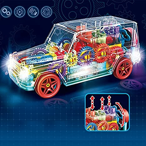 Sms Play & Smile Gear Suv Racing Car Jeep Vehicle 3D Colorful Light & Music and Bump & go Action