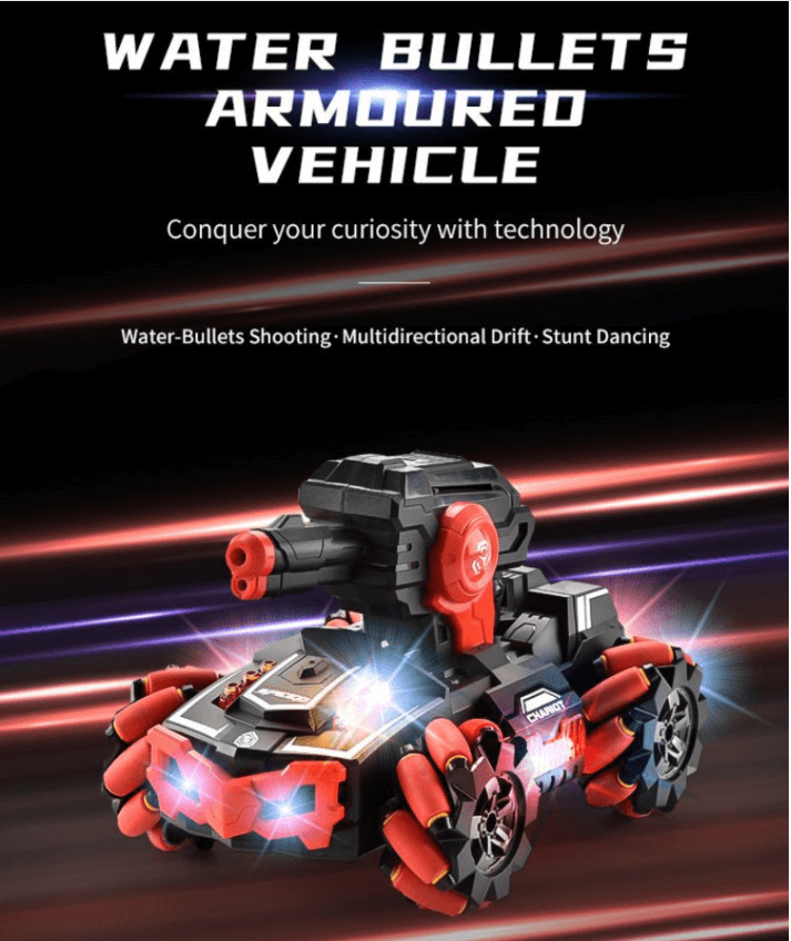 Uttam Toys Rc Car Water Bomb Remote Control Car Gesture Sensing RC Stunt Car 2.4GHz with 180° Rotating Shooting & 360° Rotating Tank