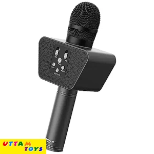 Landmark BT55 Handheld Wireless Singing Mic Multi-Function Bluetooth Karaoke Microphone with Inbuilt Bluetooth Speaker, Recorder for Smart Phones, Laptop, Tablet - Black