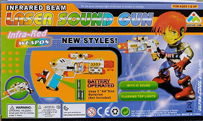 Infrared Beam Laser Sound Gun for Boys Kids Sound Music Flashing Lights Gun