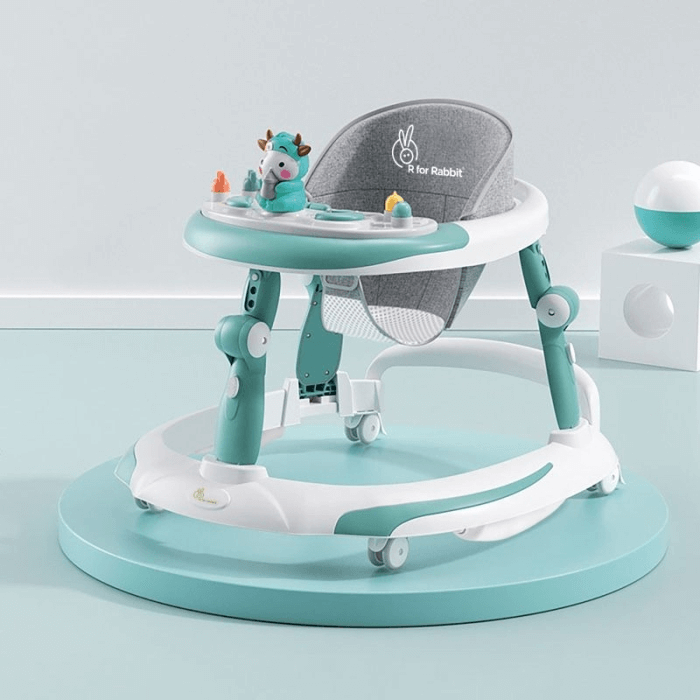 R For Rabbit Little Feet Plus Walker - Detachable Toy Bar/Meal Tray With Music & Light, 3 Level Height/4 Level Seat Adjustment