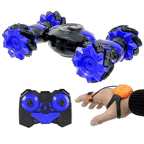 Uttam Toys Speed Pioneer RC Car Stunt Remote Control Twisting Drift 2.4GHz Gesture Sensor Watch Control Off Road Vehicle Toy Cars Flips with Lights Music (Multi Color)